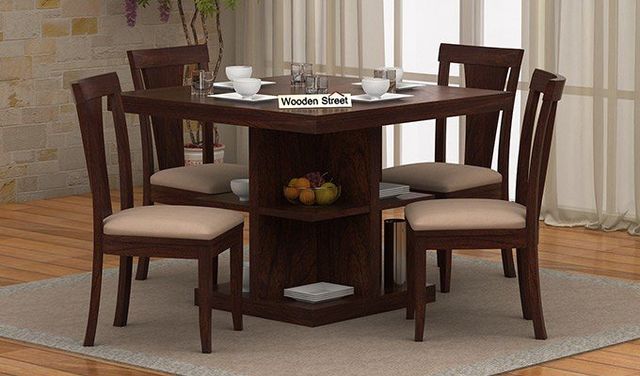 Wooden street dining discount table 4 seater